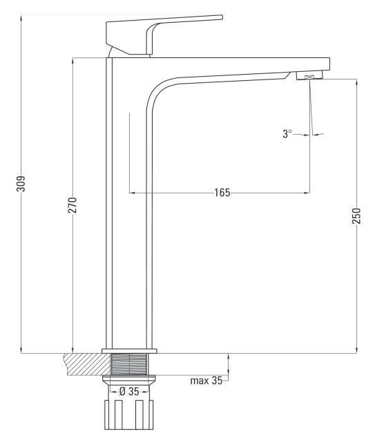 Смеситель для умывальника высокий DEANTE MARUNA, хром