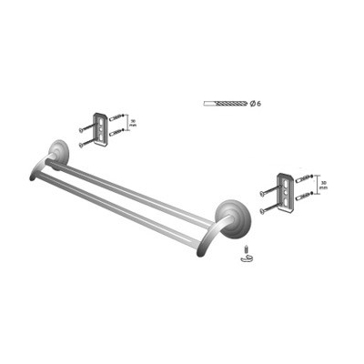 Bisk DECO ANTIQUE BRASS держатель полотенец двойной  БРОНЗА