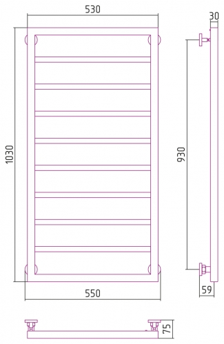 Полотенцесушитель Канцлер 1000х500