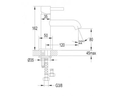 Смеситель Omnires Y для раковины, высота 16.2 см, сатин