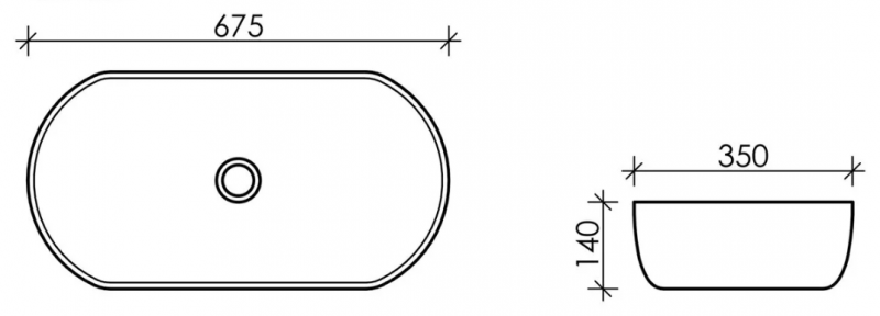  Умывальник CeramicaNova Element 675х350х140 мм