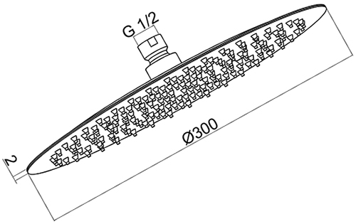 Верхний душ с держателем AQUAme Siena 30 см