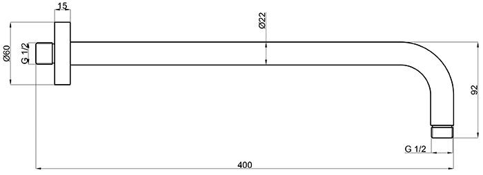 Верхний душ с держателем AQUAme Siena 30 см