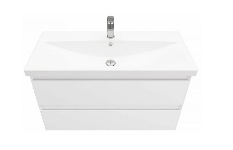 Тумба подвесной Laparet Vitrum 90 с умывальником Cerastyle Elite 90 белый матовый