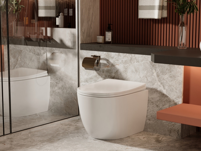 Унитаз ABBER Bequem  приставной белый, безободковый