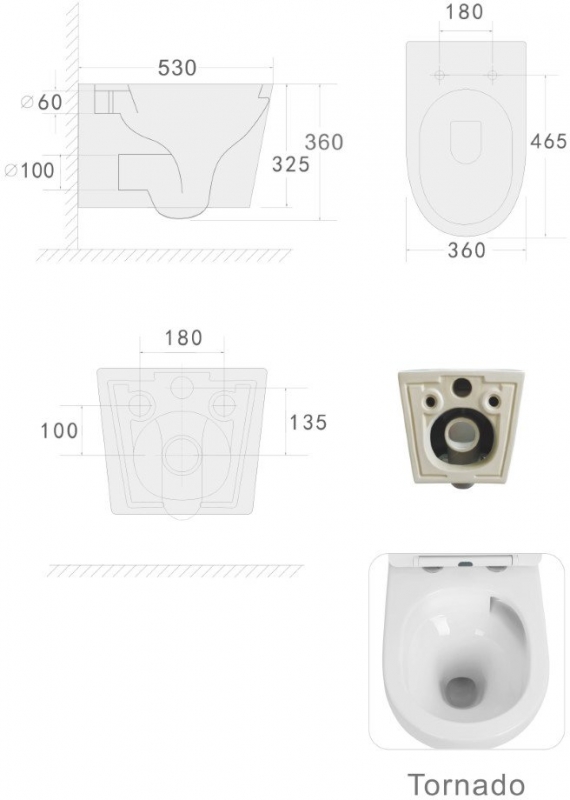 Унитаз подвесной Boheme AVVA 36x53 сиденье Duroplast, микролифт, белый