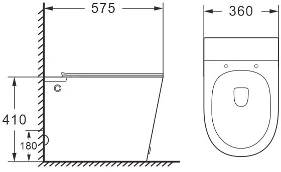 Унитаз приставной импульсный Roxen Turbo  36x57,5 безободковый Soft Close