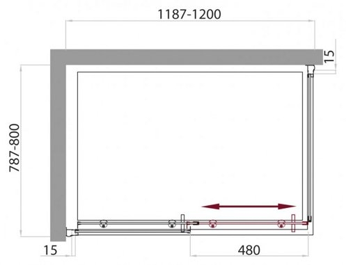 Душевой уголок Belbagno 120*80 хром
