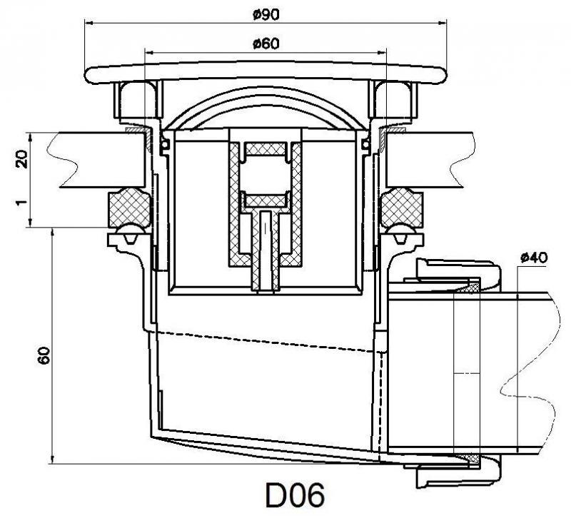 Сифон для душевого поддона RGW Velplex хром