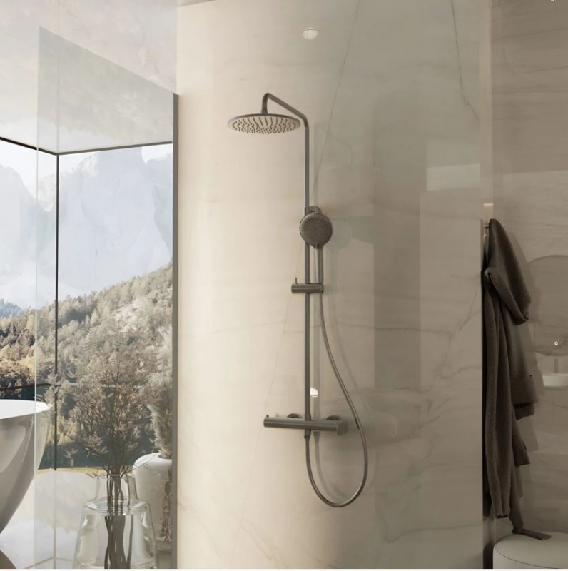 Душевая стойка Rondo, вороненая сталь