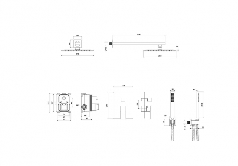 Душевая система AQUATEK  Либра, хром