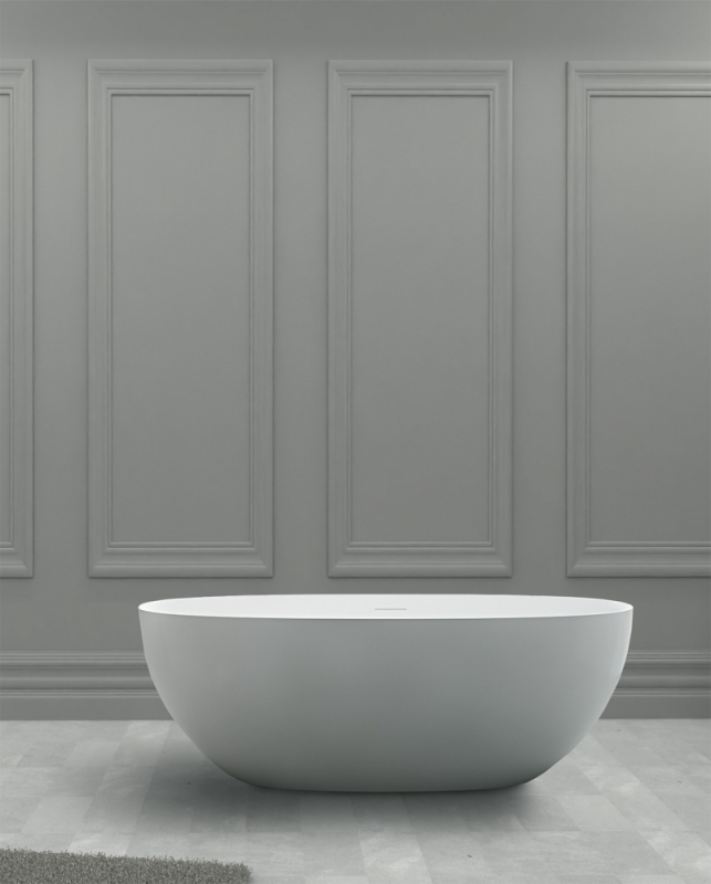 Ванна из искусственного камня ABBER Stein  белая матовая