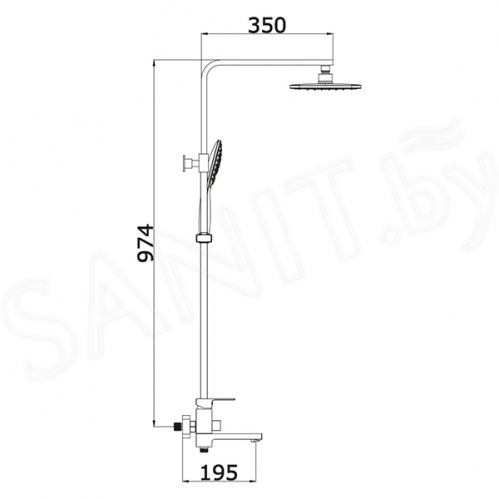Душевая стойка Vieir, белый цвет