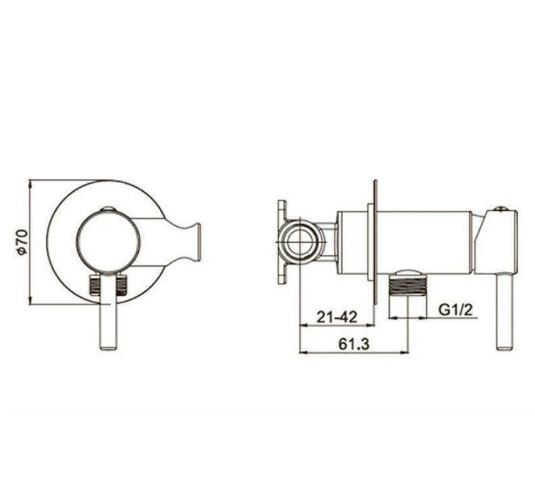 Смеситель встраиваемый с гигиеническим душем Grocenberg Графит