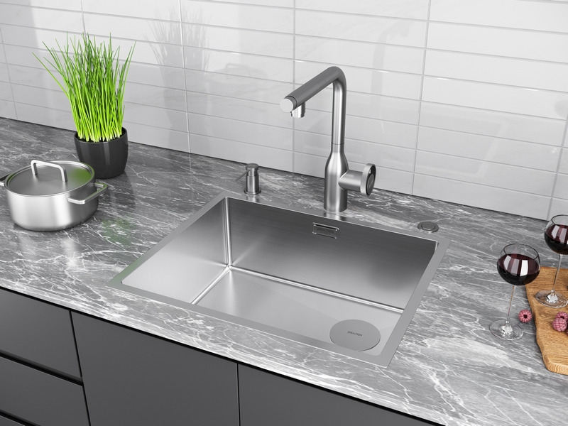 Кухонная мойка PAULMARK NEXT-SKEW 54 UNI  (стальной/брашированная сталь)