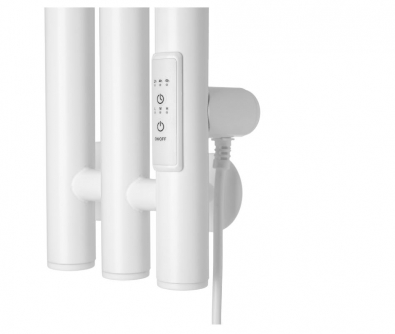 Полотенцесушитель электрический Ростела Мини 3 108х1000/3 (Ral 9016, с крючком, диммер)