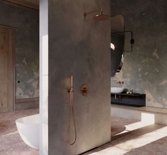 Душевая система скрытого монтажа Omnires Y брашированная медь