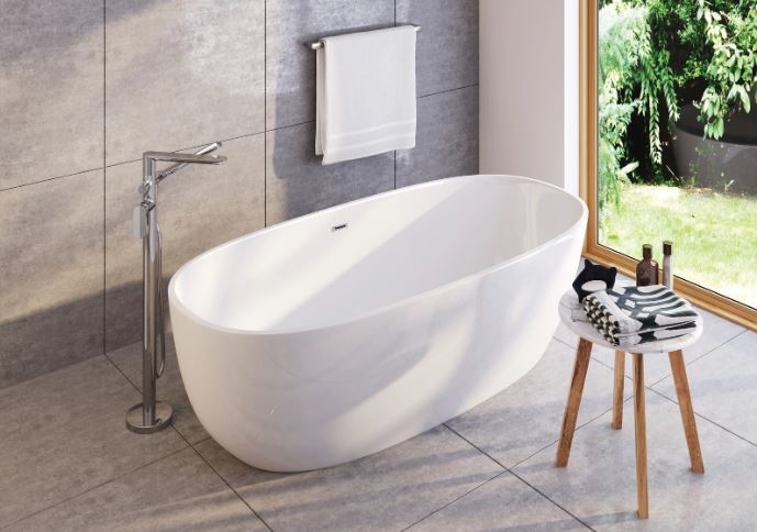 Акриловая ванна, DEANTE ALPINA  отдельностоящая, овальная - 170 см