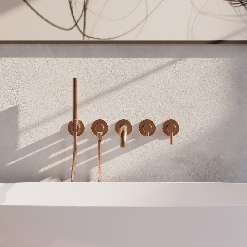 Смеситель скрытого монтажа для ванны Omnires 5-hole Y брашированная медь 