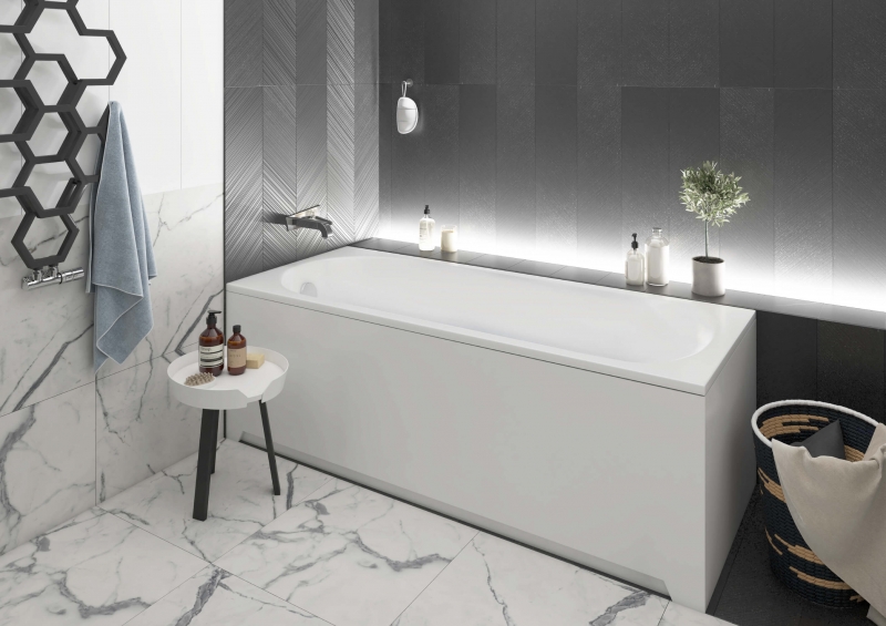 Акриловая прямоугольная ванна Aquatek Eco-Friendly Ника 170х75 с ножками в комплекте