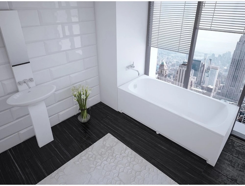 Акриловая прямоугольная ванна Aquatek Eco-Friendly Ника 170х75 с ножками в комплекте