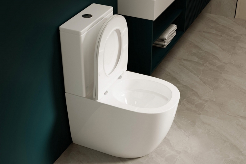 Унитаз ABBER Bequem компакт белый, безободковый, смыв торнадо 61*36