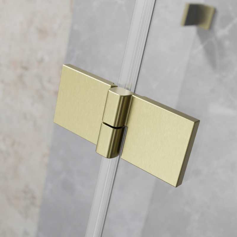 Душевой уголок Radaway Essenza Brushed Gold KDJ 120x100 правый, стекла прозрачные, профиль брашированное золото