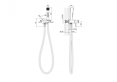 Гигиенический душ Aquatek Европа графит