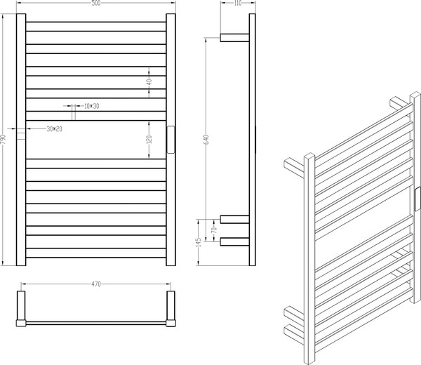 Полотенцесушитель Roxen Plaza 1 электрический 