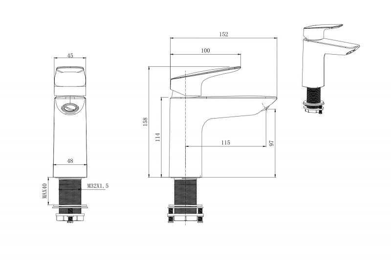 Cмеситель для раковины  AQUATEK Вега