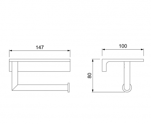 Бумагодержатель с полкой для телефона Timo Saona Золото матовое