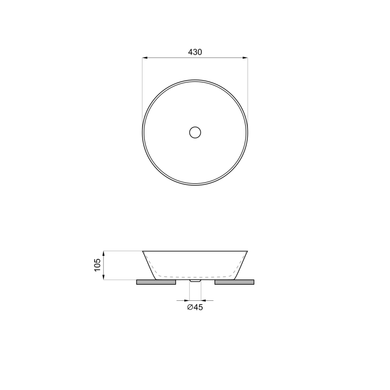 Умывальник Wellsee Cromulent 43*43