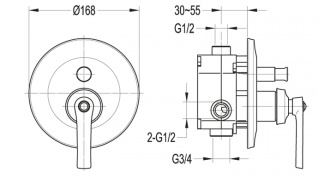Встриваемая система для душа CEZARES LIBERTY, хром