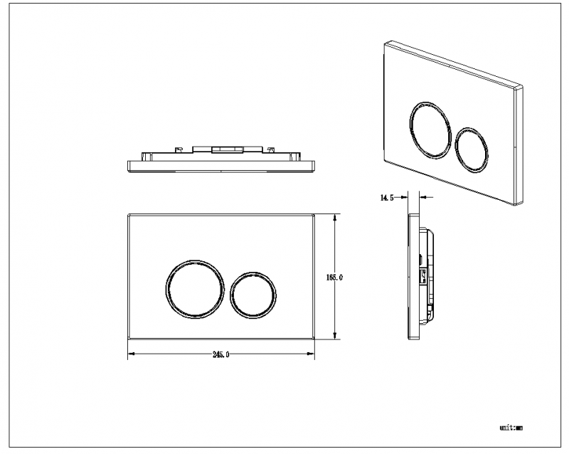 BURKE клавиша смыва тип 05 хром глянец/хром глянец