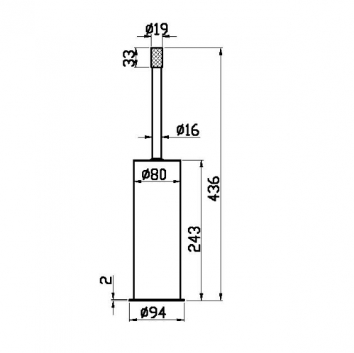 Ерш для туалета Boheme Uno напольный Gun Metal, графит