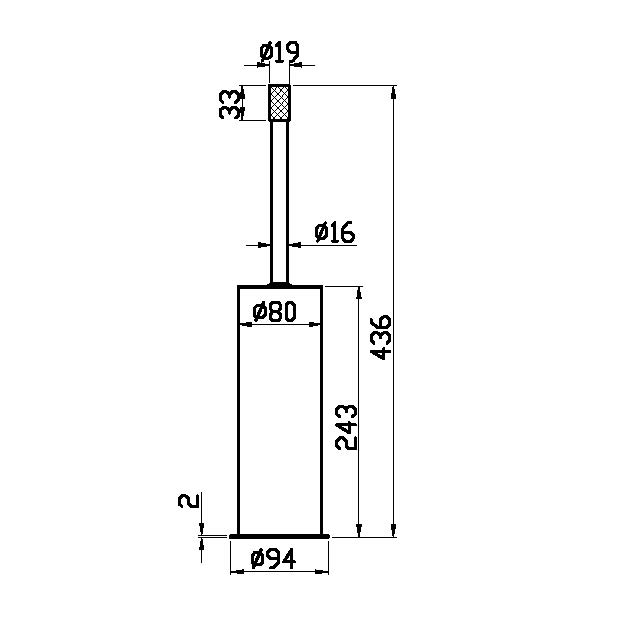 Ерш для туалета Boheme Uno напольный Gun Metal, графит