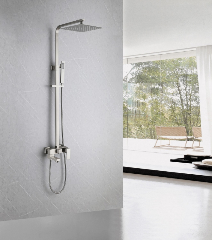 Душевая стойка ABBER Daheim  с изливом, нержавеющая сталь