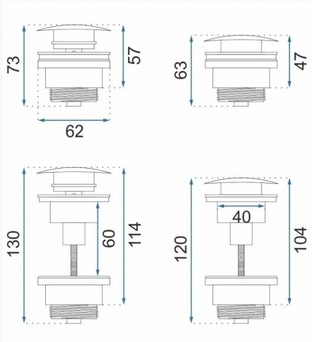 Донный клапан для раковины Rea матовая медь