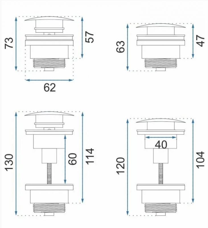 Донный клапан для раковины Rea матовая медь