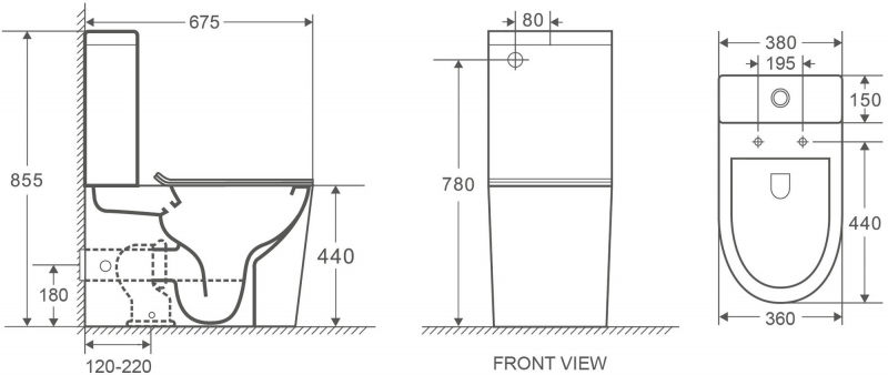 Напольный унитаз WeltWasser Salzbach 68*36*86, 