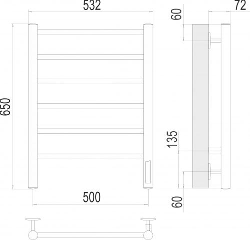 Полотенцесушитель Terminus Аврора П6 электро