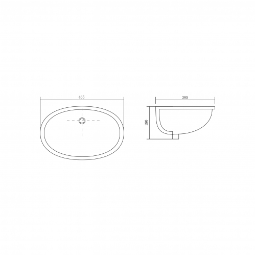 Умывальник под столешницу Aquatek 46,5х38,5х19 см