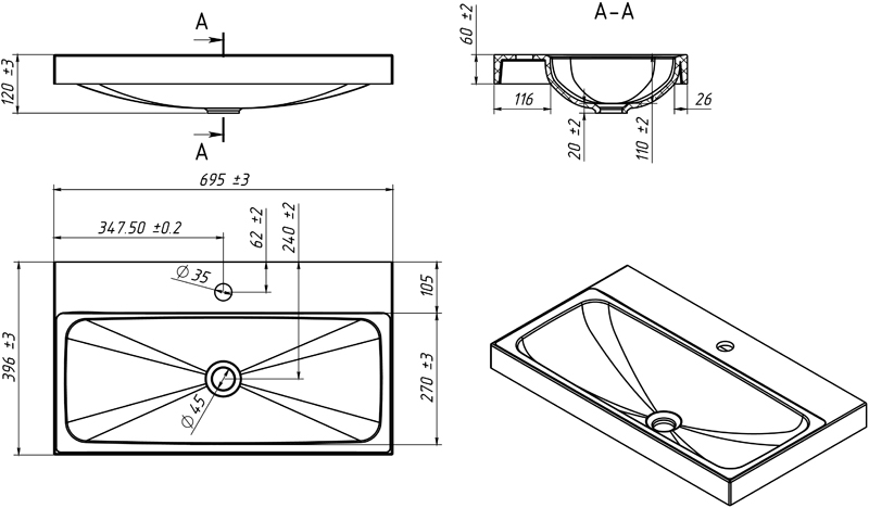 Раковина Belux Бостон 