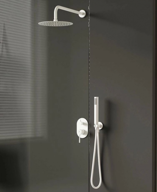 Душевая система скрытого монтажа Vieir в белом цвете