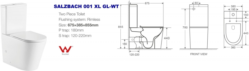 Напольный унитаз WeltWasser Salzbach 68*36*86, 