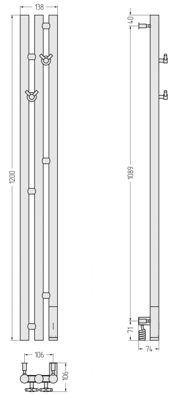 Полотенцесушитель электрический Сунержа Терция 3.0 белый