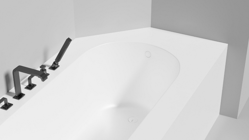 Ванна из искусственного камня Salini Ornella 180x80, S-Sense белый глянцевый