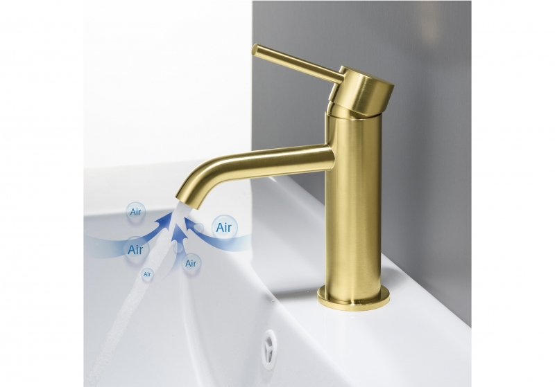 Смеситель для раковины  AQUATEK Европа, матовое .золото 