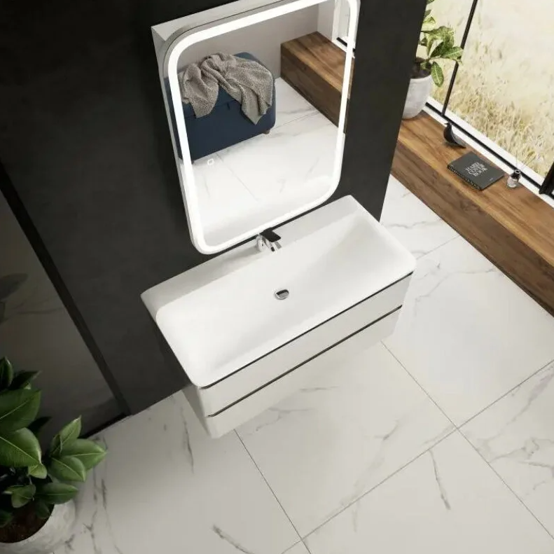 Комплект мебели AQUAme S4 100 + Раковина Solo 100, 100x45