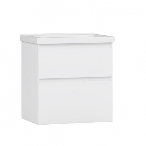 Тумба Киото подвесная 60, белый глянцевый с умывальнком